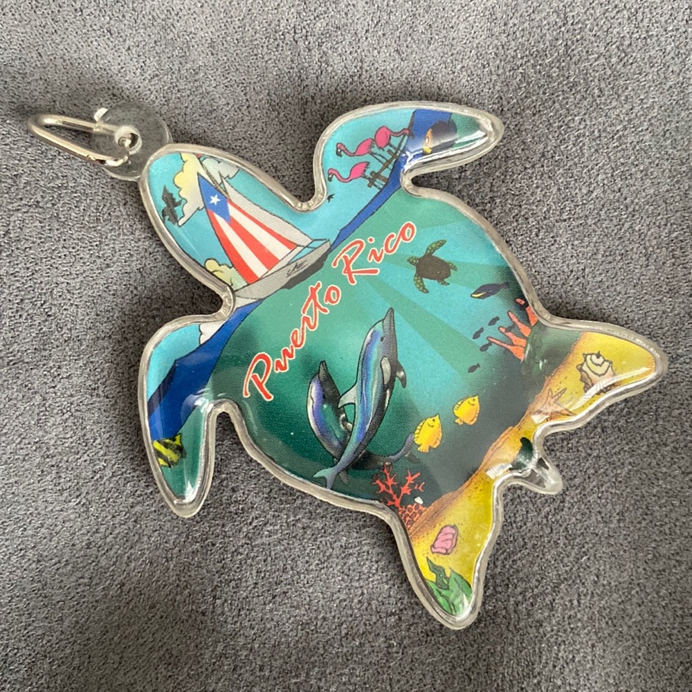 Puerto Rico turtle marine life keychain accessory